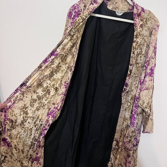 Vintage Lagenlook Boho Women Maxi Kimono Size O/S Tan Oversized Festival Hippie - Picture 3 of 10